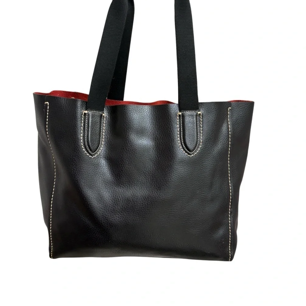 Coach black leather derby bag 58660